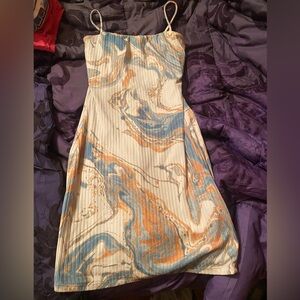 Marble Print Spaghetti Strap Dress